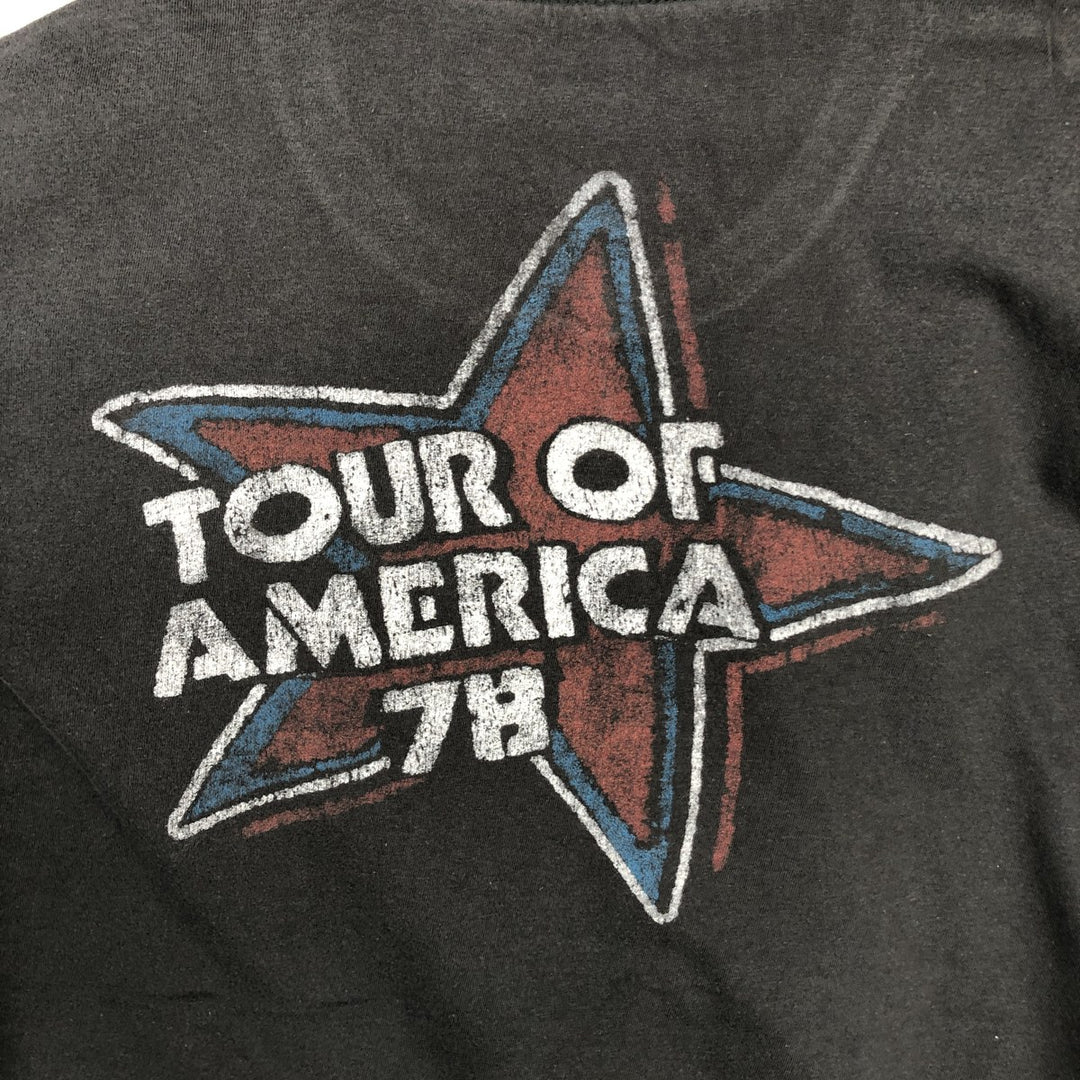 The Rolling Stones American flag pattern band t-shirt (men's size M equivalent) cotton Charcoal Vintage Second Hand