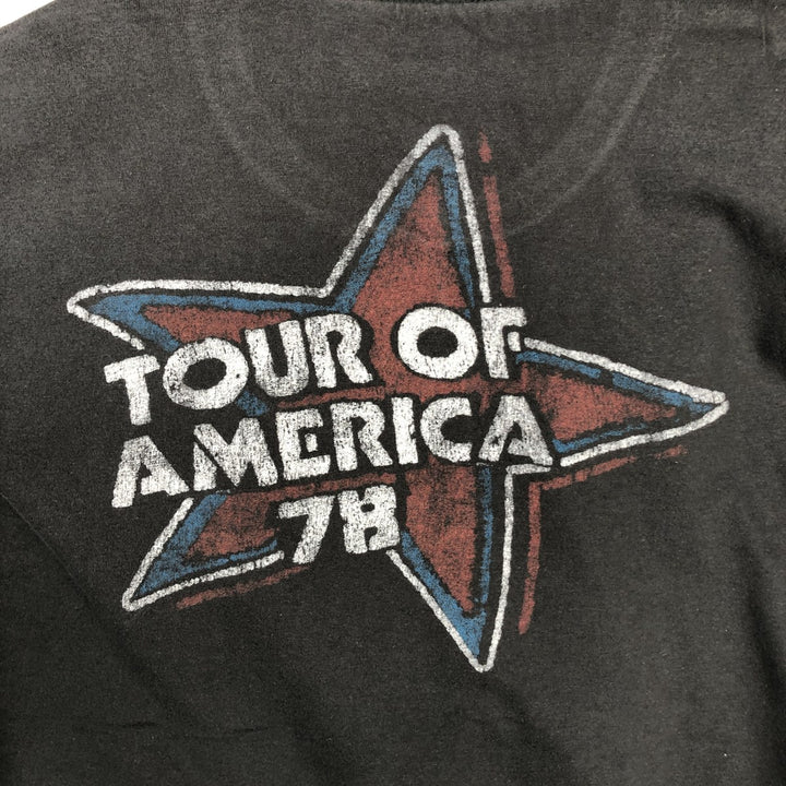 The Rolling Stones American flag pattern band t-shirt (men's size M equivalent) cotton Charcoal Vintage Second Hand