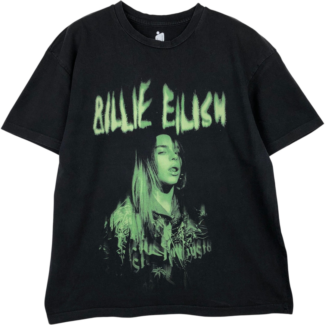 BILLIE EILISH Billie Eilish Band T-shirt Band T Men's M size unclear black type Vintage Second Hand