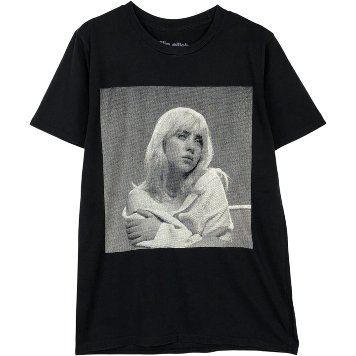 BILLIE EILISH Band T-shirt, Made in USA, Men's Size M cotton black type Vintage Second Hand