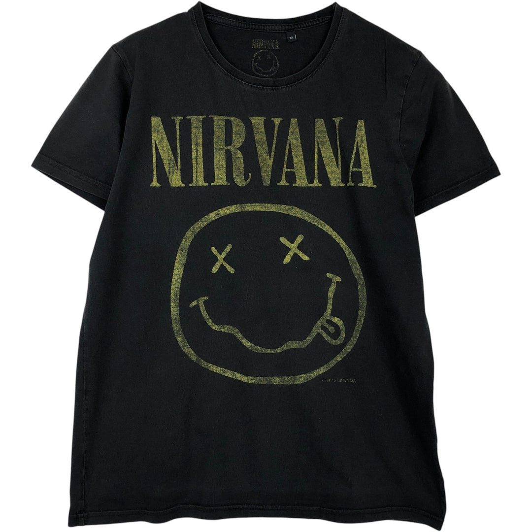 NIRVANA Nirvana Band T-shirt, Band T, Men's XL size cotton black type Vintage Second Hand