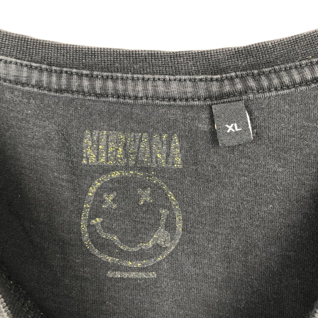NIRVANA Nirvana Band T-shirt, Band T, Men's XL size cotton black type Vintage Second Hand