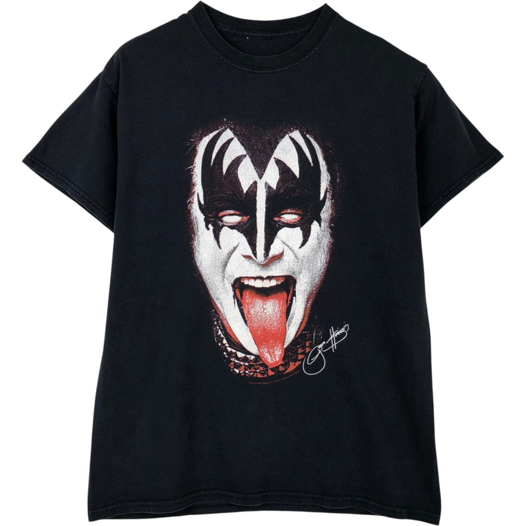 KISS Band T-shirt, Men's M size unclear black type Vintage Second Hand