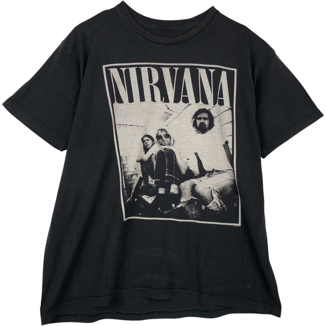 NIRVANA Nirvana Band T-shirt, Band T, Men's L size unclear black type Vintage Second Hand