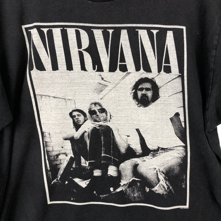 NIRVANA Nirvana Band T-shirt, Band T, Men's L size unclear black type Vintage Second Hand