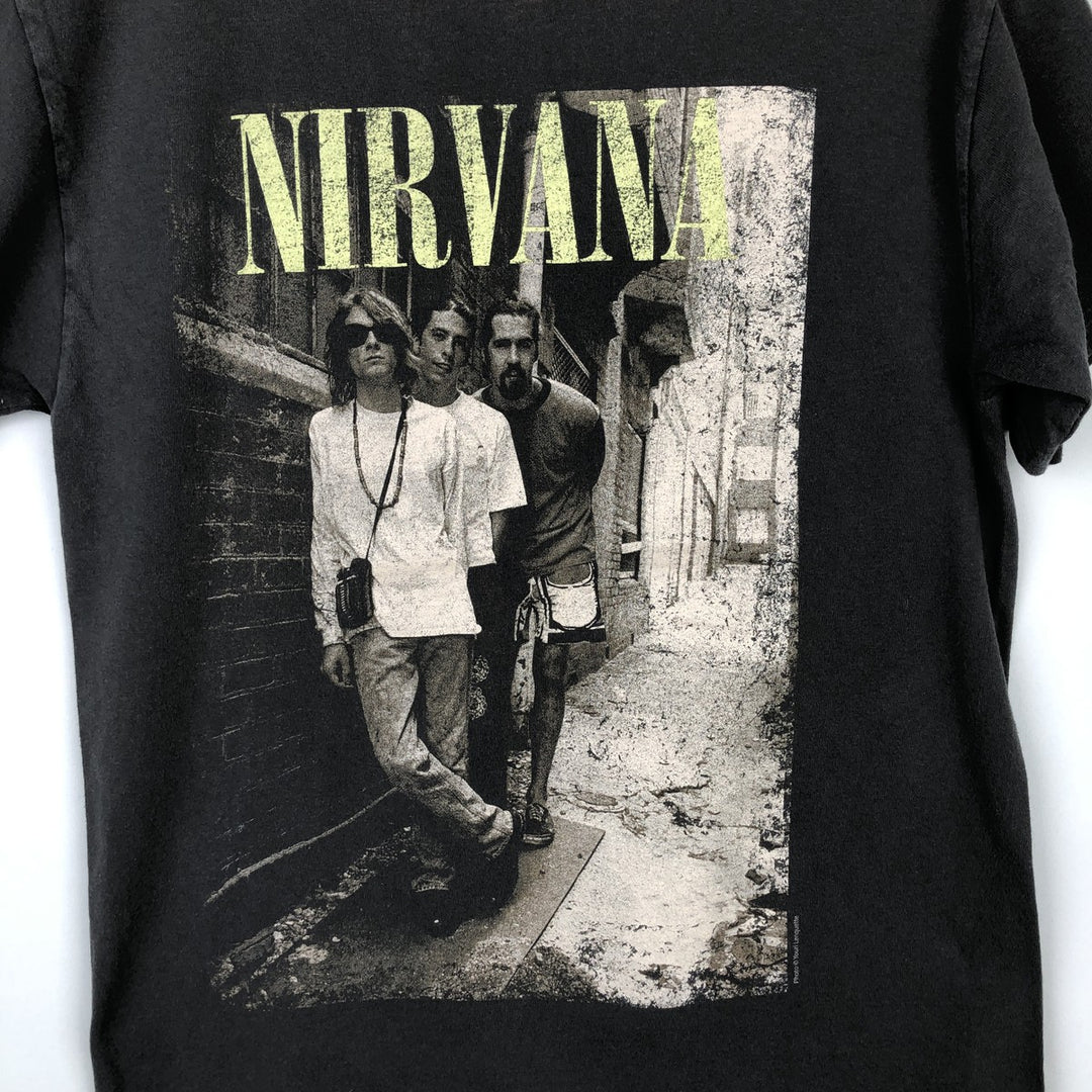 NIRVANA Nirvana Band T-shirt, Band T, Men's M size cotton Charcoal Vintage Second Hand