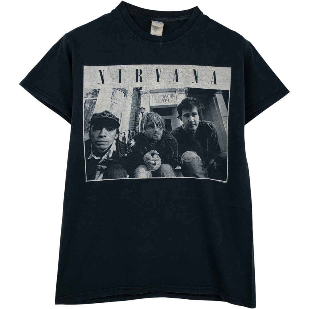 Gildan NIRVANA Band T-shirt, Men's Size S (approx.) cotton black type Vintage Second Hand
