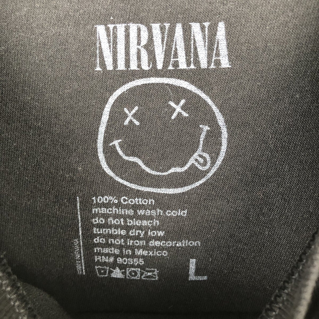 NIRVANA Nirvana Band T-shirt, Band T, Men's L size cotton black type Vintage Second Hand