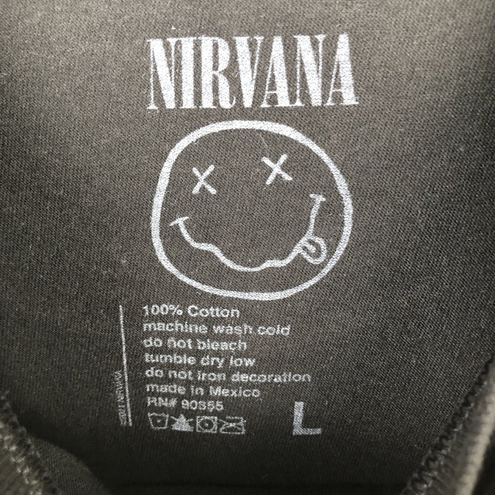 NIRVANA Nirvana Band T-shirt, Band T, Men's L size cotton black type Vintage Second Hand