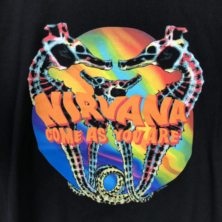 NIRVANA Nirvana Band T-shirt, Band T, Men's L size cotton black type Vintage Second Hand