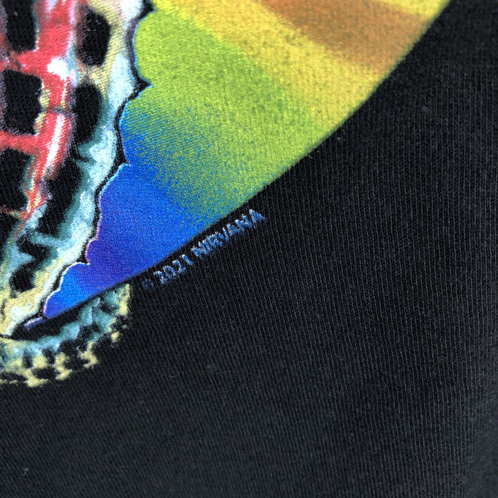 NIRVANA Nirvana Band T-shirt, Band T, Men's L size cotton black type Vintage Second Hand
