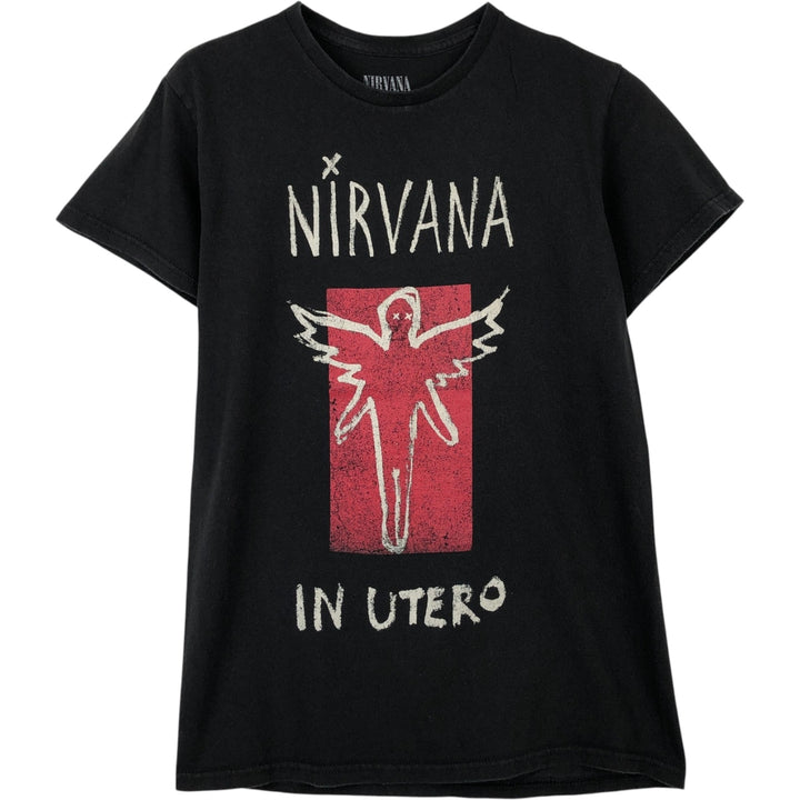 NIRVANA Nirvana Band T-shirt, Band T, Men's S size cotton black type Vintage Second Hand