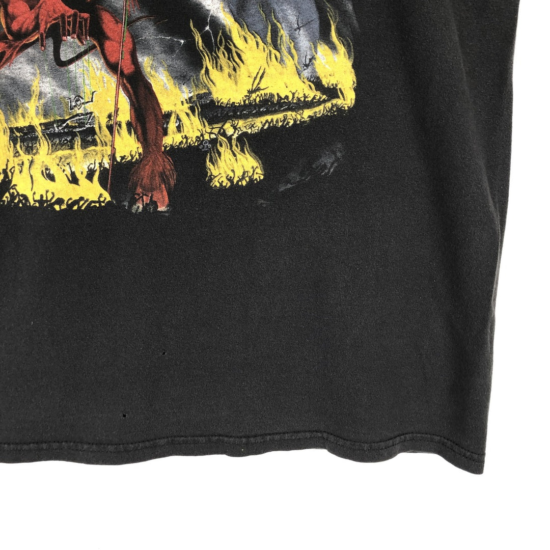 Hanes IRON MAIDEN band T-shirt, size L, men's cotton black type Vintage Second Hand