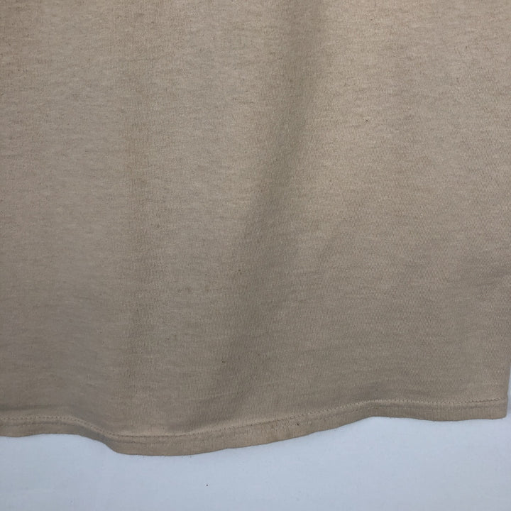 Liquid Blue (Grateful Dead) Skull Pattern Floral Band T-Shirt (Men's Size M) cotton Beige type Vintage Second Hand