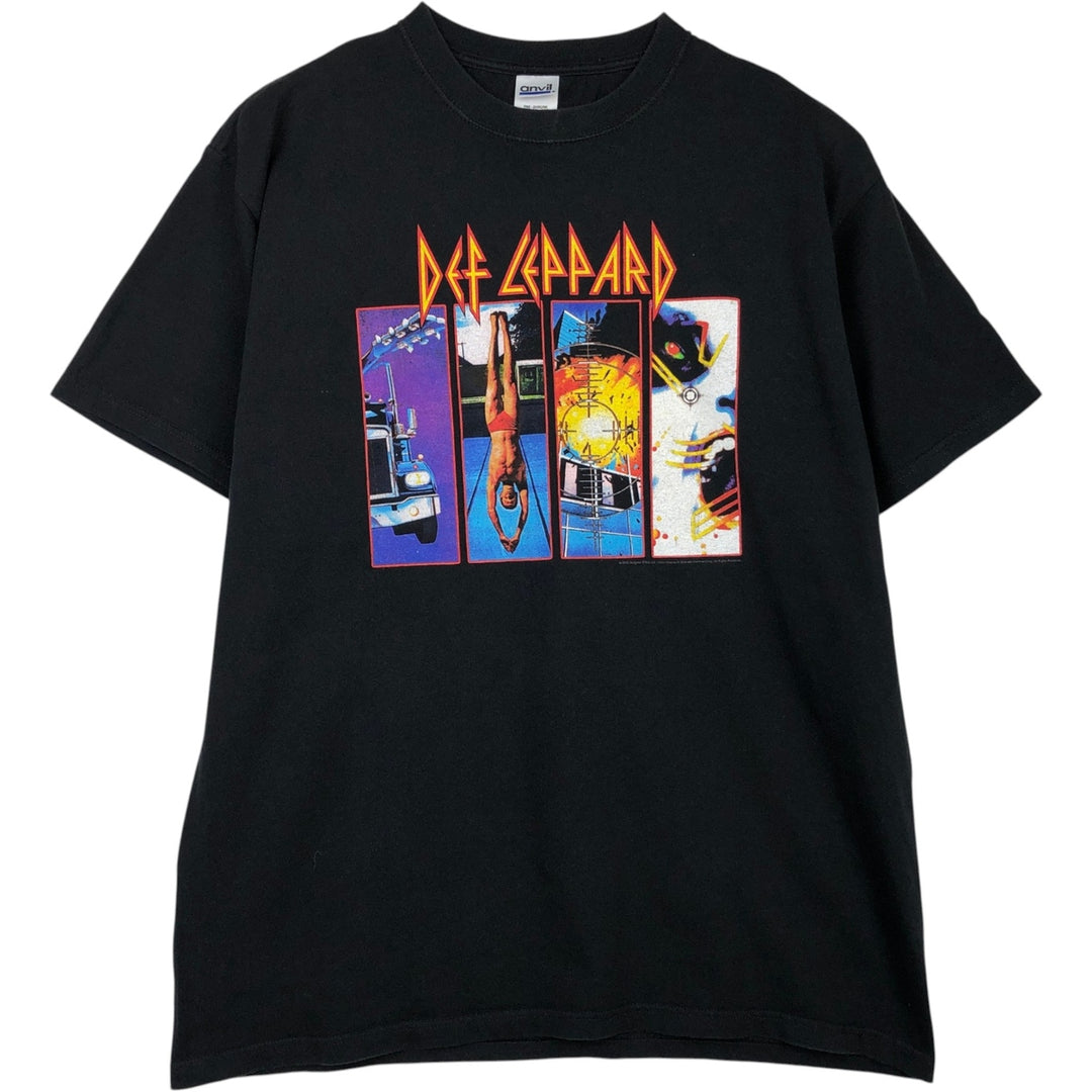 2000'S Anvil DEF LEPPARD Band T-shirt, Men's XL equivalent. cotton black type Vintage Second Hand
