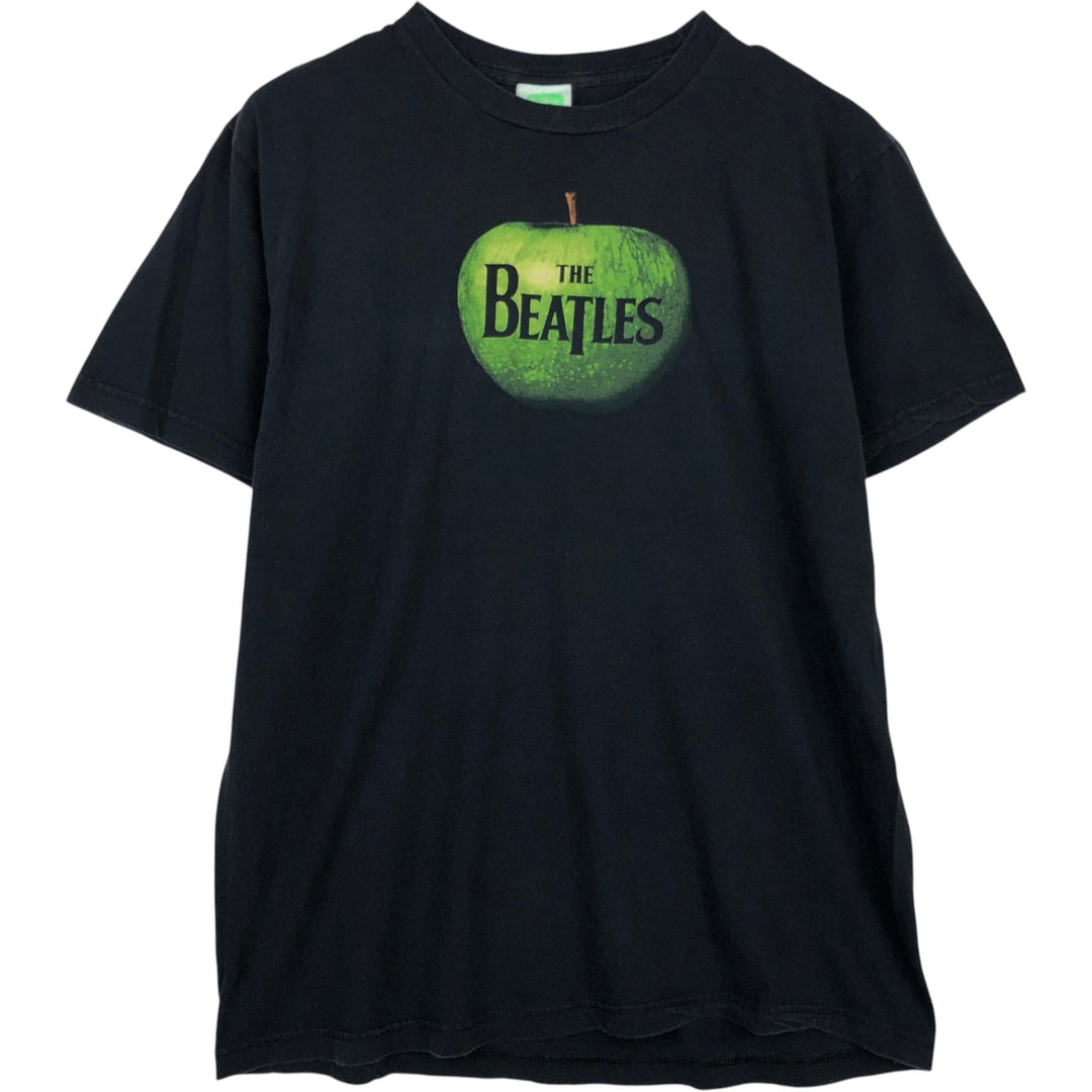 THE BEATLES Band T-shirt, Men's L size cotton black type Vintage Second Hand