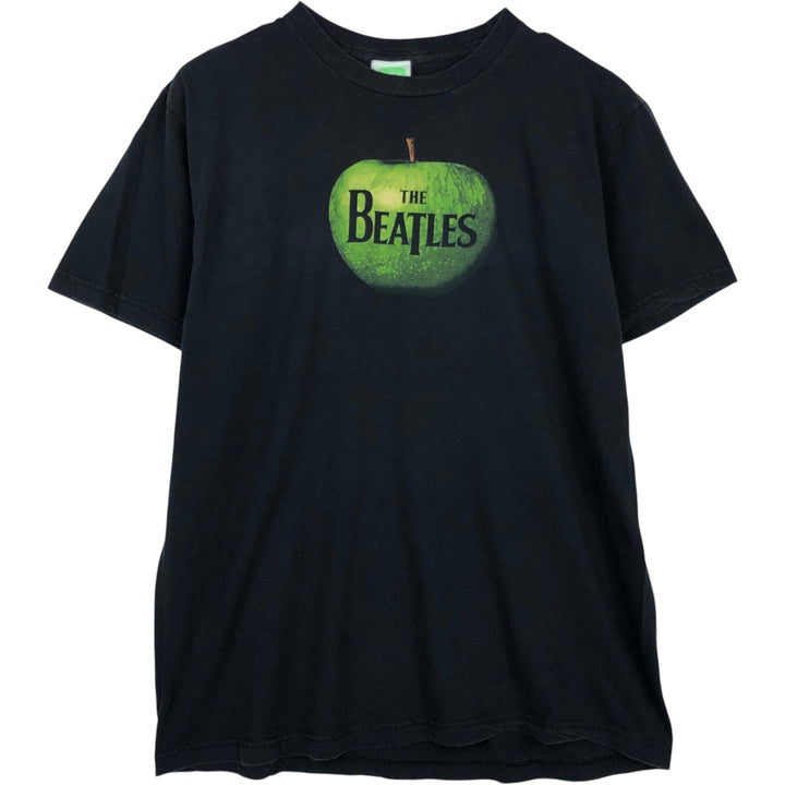THE BEATLES Band T-shirt, Men's L size cotton black type Vintage Second Hand