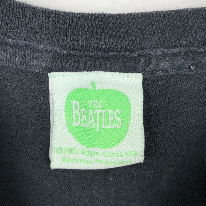 THE BEATLES Band T-shirt, Men's L size cotton black type Vintage Second Hand
