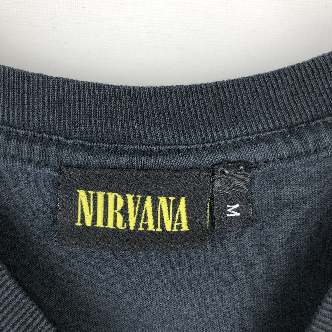NIRVANA Nirvana Band T-shirt, Band T, Men's M size unclear black type Vintage Second Hand