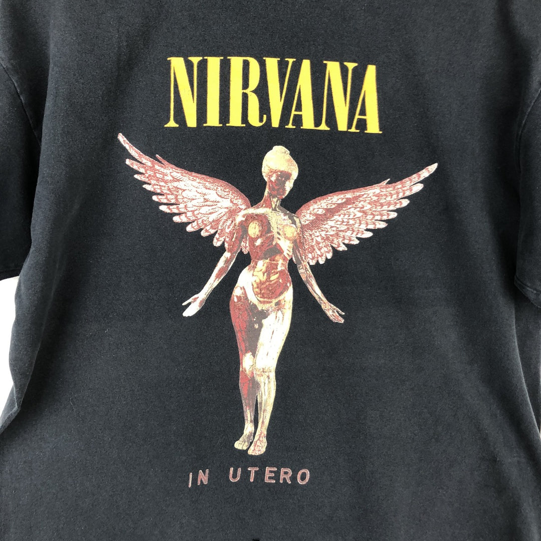 NIRVANA Nirvana Band T-shirt, Band T, Men's M size unclear black type Vintage Second Hand