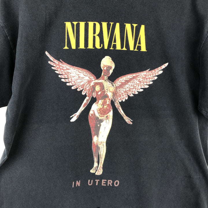NIRVANA Nirvana Band T-shirt, Band T, Men's M size unclear black type Vintage Second Hand