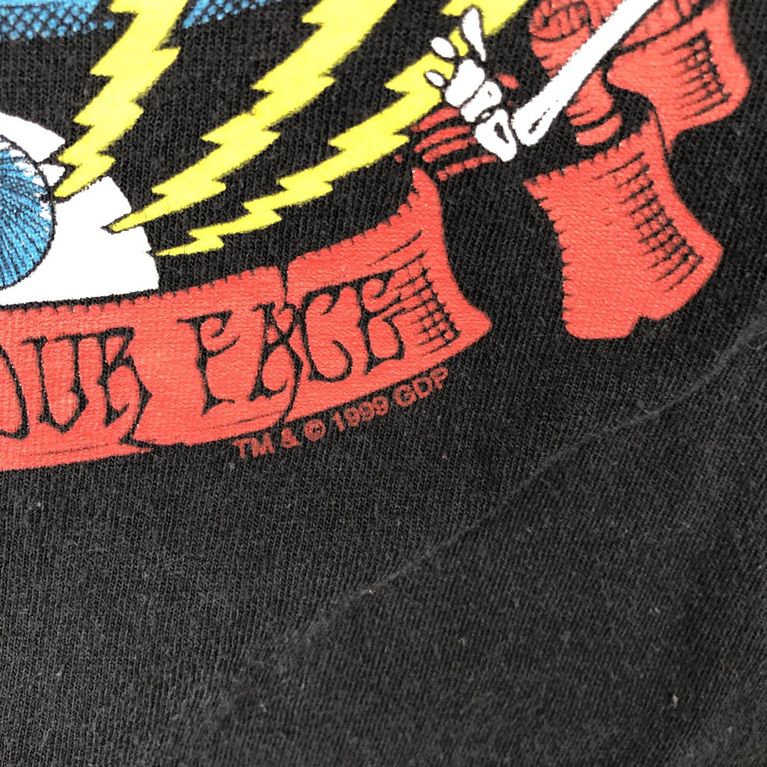 Liquid Blue GRATEFUL DEAD Skull Pattern Band T-shirt Band Tee Men's L size cotton black type Vintage Second Hand