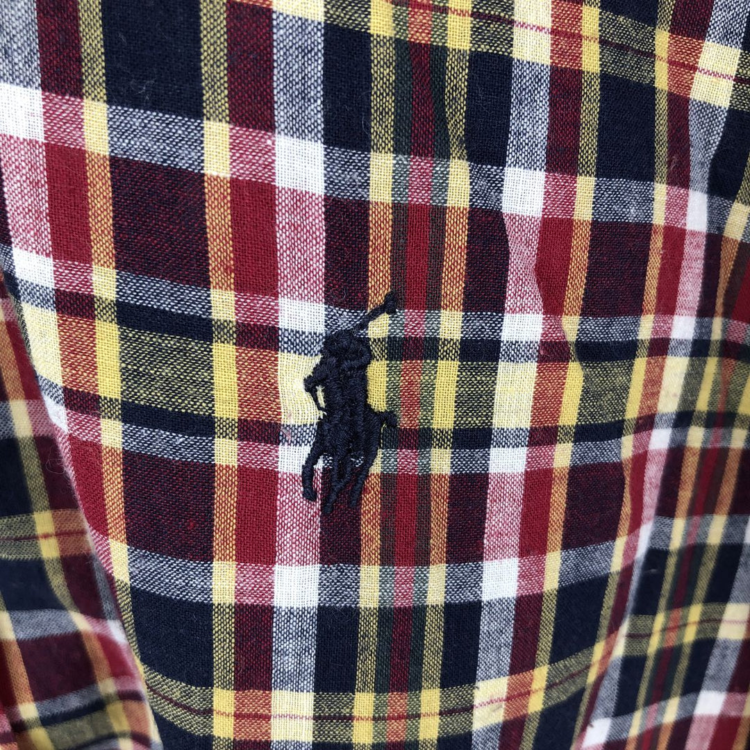 Ralph Lauren BLAKE long sleeve button down check shirt, men's size L cotton red type Vintage Second Hand