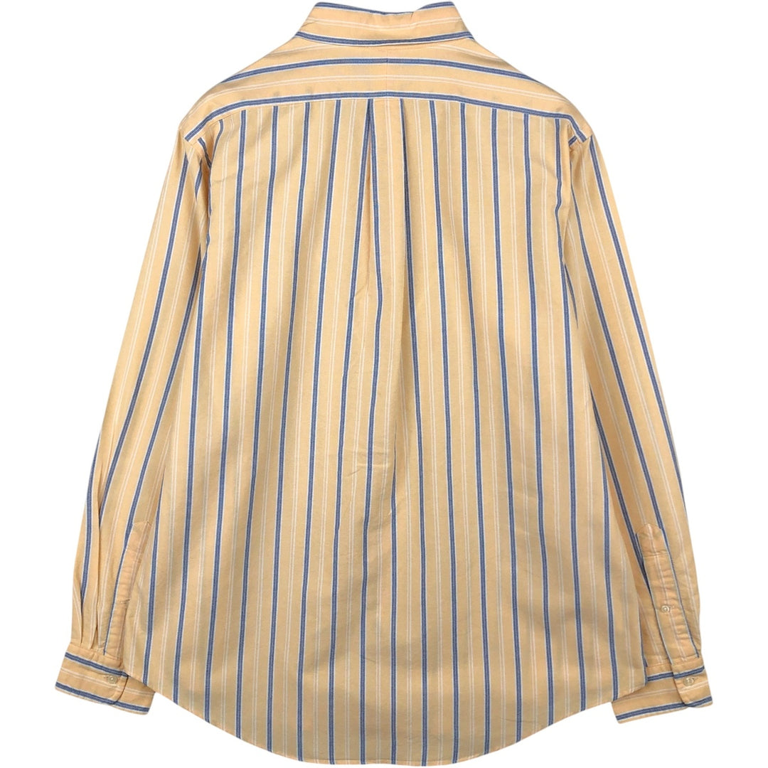 Ralph Lauren CUSTOM FIT long sleeve button down striped shirt men's size L cotton yellow type Vintage Second Hand