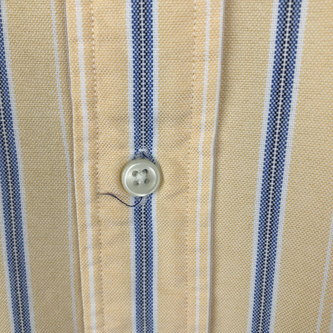 Ralph Lauren CUSTOM FIT long sleeve button down striped shirt men's size L cotton yellow type Vintage Second Hand