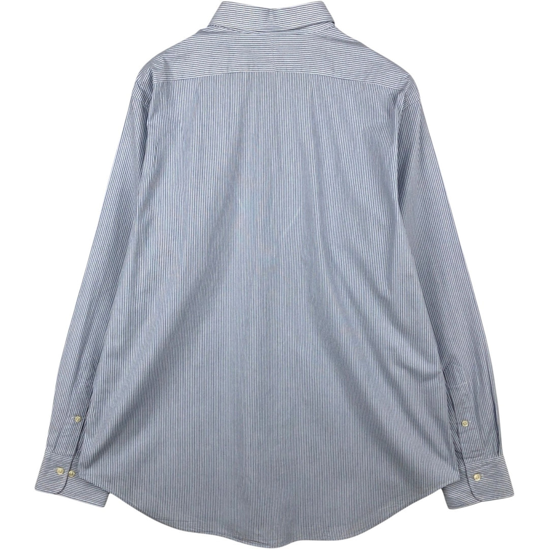 Ralph Lauren ANDREW Long-Sleeve Cotton Stripe Shirt, Men's Size XL (approx.) cotton Blue type light blue Vintage Second Hand