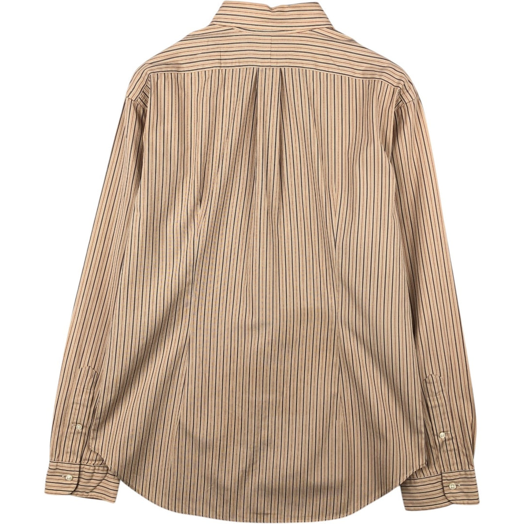 Ralph Lauren Classic Fit Long Sleeve Button Down Striped Shirt, Men's Size L cotton Beige type Vintage Second Hand