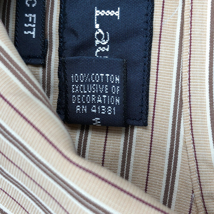 Ralph Lauren Classic Fit Long Sleeve Button Down Striped Shirt, Men's Size L cotton Beige type Vintage Second Hand