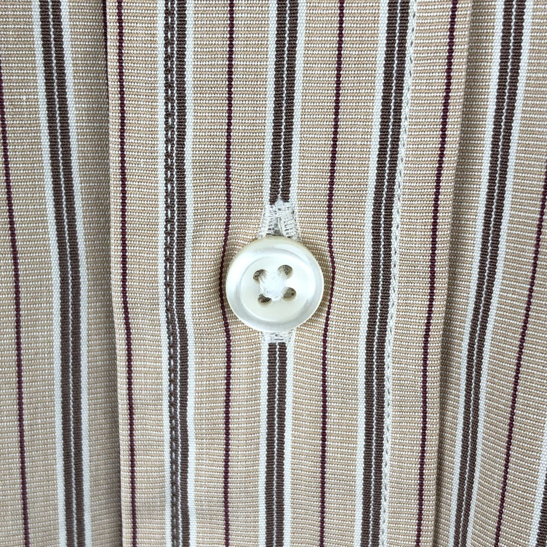 Ralph Lauren Classic Fit Long Sleeve Button Down Striped Shirt, Men's Size L cotton Beige type Vintage Second Hand