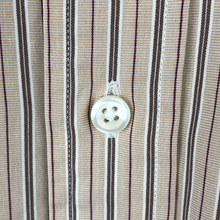 Ralph Lauren Classic Fit Long Sleeve Button Down Striped Shirt, Men's Size L cotton Beige type Vintage Second Hand