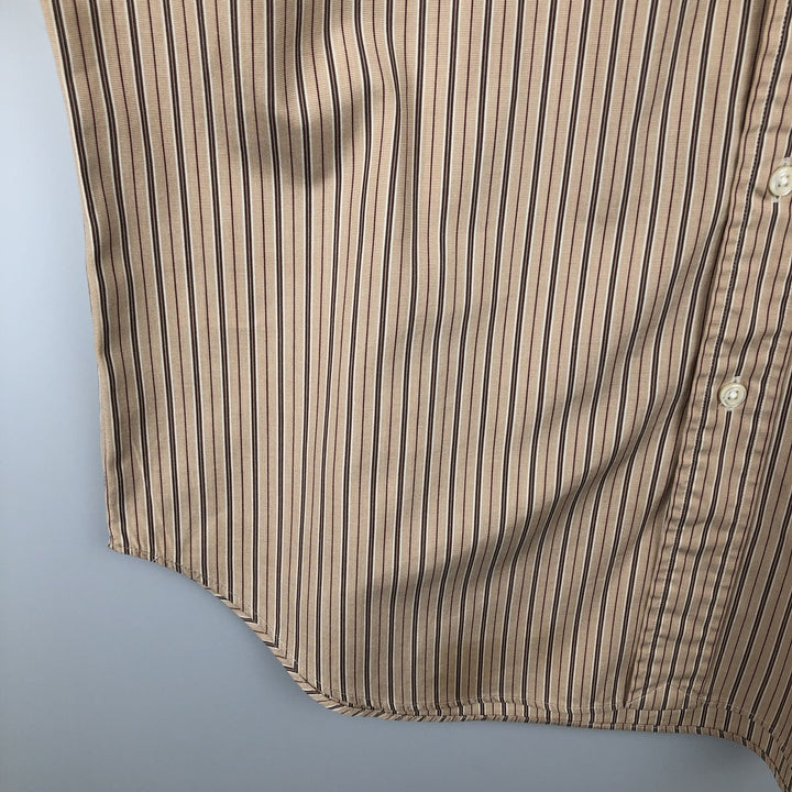 Ralph Lauren Classic Fit Long Sleeve Button Down Striped Shirt, Men's Size L cotton Beige type Vintage Second Hand