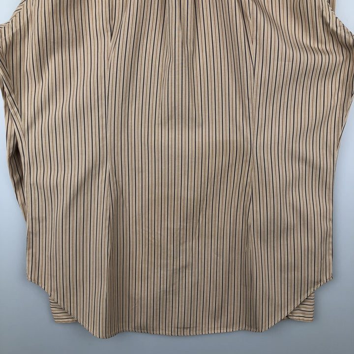 Ralph Lauren Classic Fit Long Sleeve Button Down Striped Shirt, Men's Size L cotton Beige type Vintage Second Hand