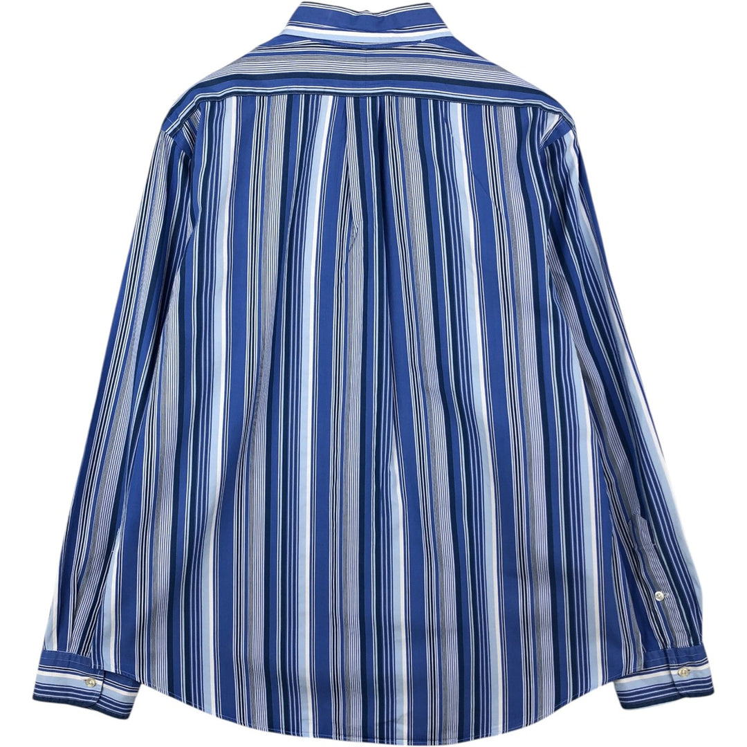 Ralph Lauren Custom Fit Multi-Stripe Long Sleeve Button-Down Striped Shirt, Men's XL cotton blue type Vintage Second Hand