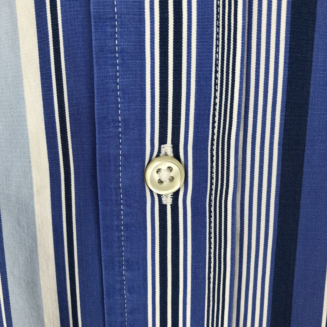 Ralph Lauren Custom Fit Multi-Stripe Long Sleeve Button-Down Striped Shirt, Men's XL cotton blue type Vintage Second Hand