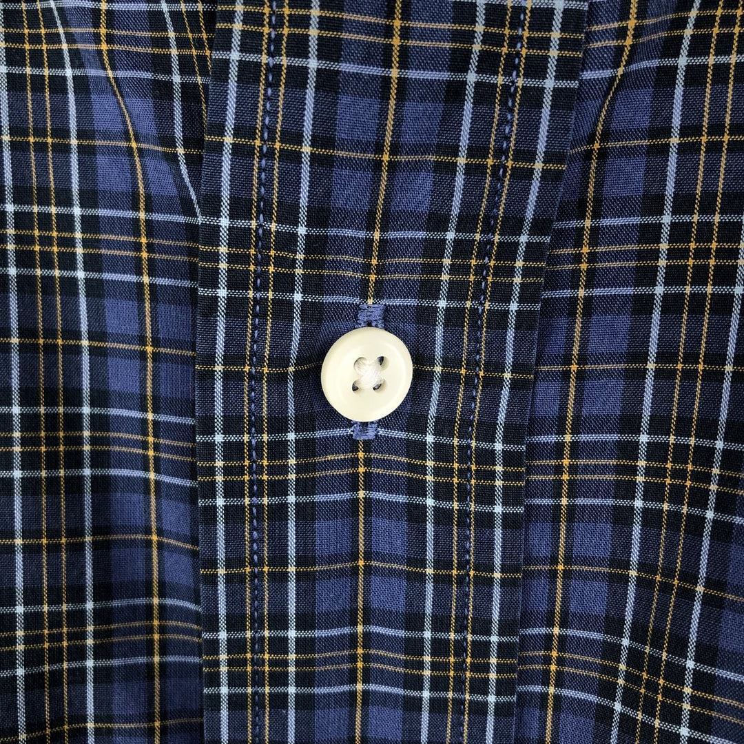 Ralph Lauren CUSTOM FIT long sleeve button down check shirt men's XL size cotton blue type Vintage Second Hand