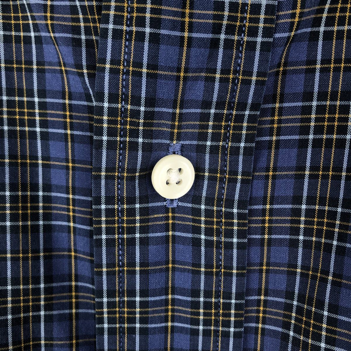 Ralph Lauren CUSTOM FIT long sleeve button down check shirt men's XL size cotton blue type Vintage Second Hand