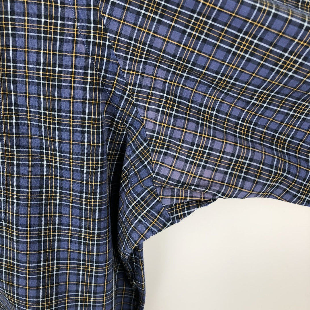 Ralph Lauren CUSTOM FIT long sleeve button down check shirt men's XL size cotton blue type Vintage Second Hand