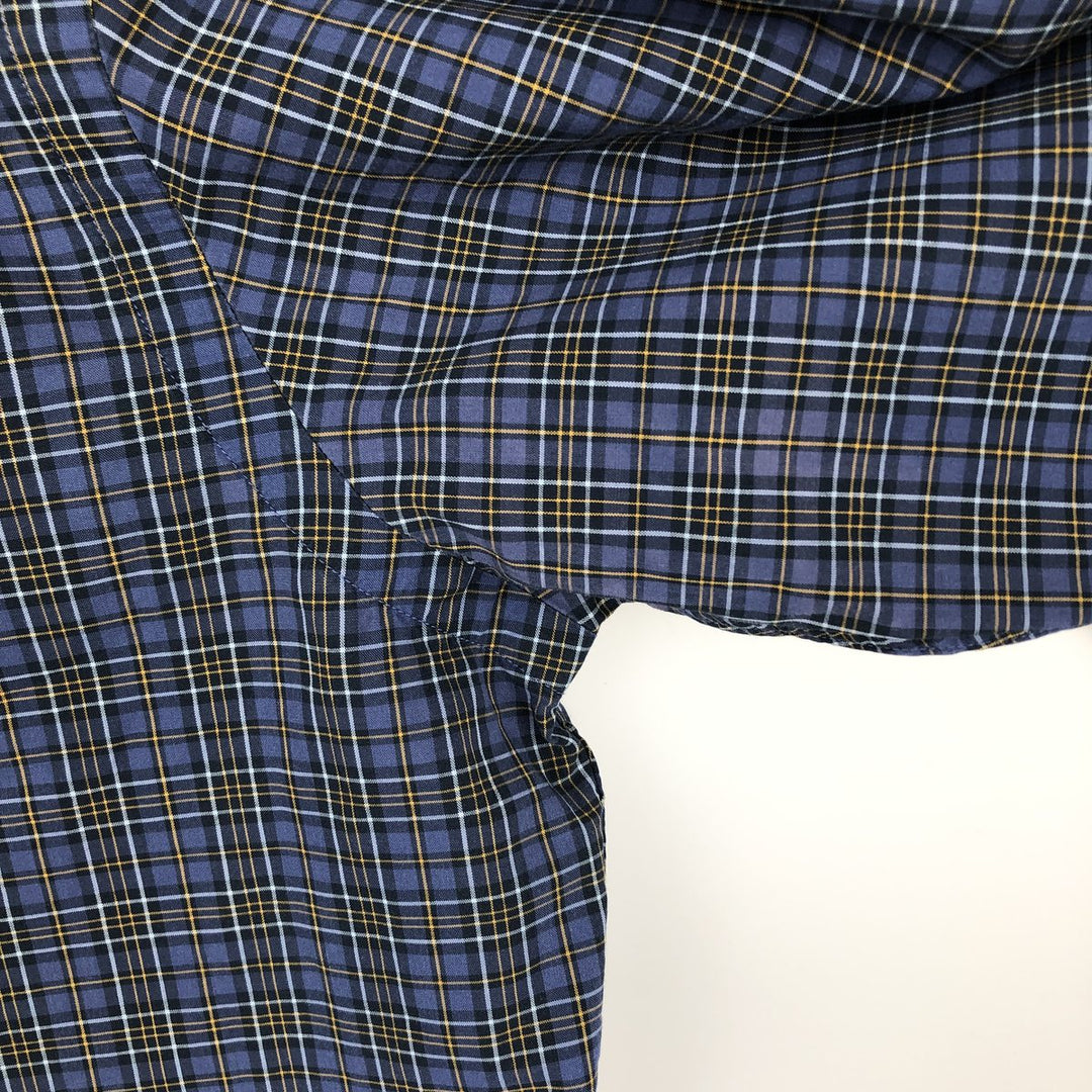 Ralph Lauren CUSTOM FIT long sleeve button down check shirt men's XL size cotton blue type Vintage Second Hand