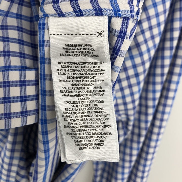 Ralph Lauren POLO RALPH LAUREN CLASSIC FIT Long-Sleeve Button-Down Check Shirt, Men's Size M (approx.) Nylon blue type Vintage Second Hand