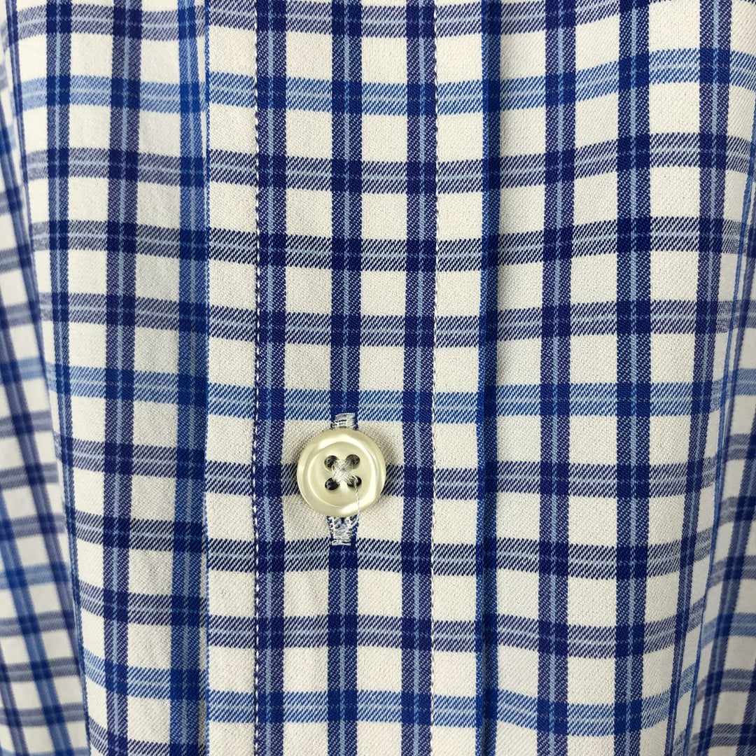 Ralph Lauren POLO RALPH LAUREN CLASSIC FIT Long-Sleeve Button-Down Check Shirt, Men's Size M (approx.) Nylon blue type Vintage Second Hand
