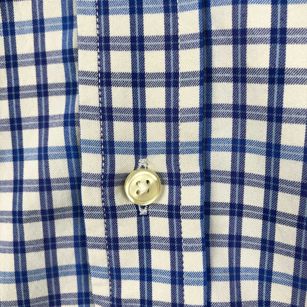 Ralph Lauren POLO RALPH LAUREN CLASSIC FIT Long-Sleeve Button-Down Check Shirt, Men's Size M (approx.) Nylon blue type Vintage Second Hand