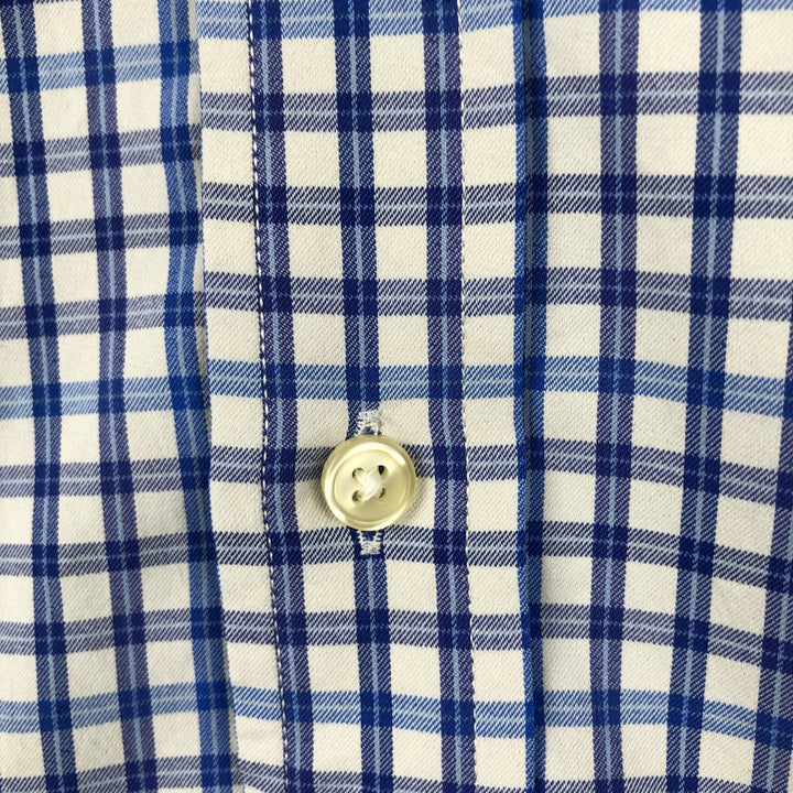 Ralph Lauren POLO RALPH LAUREN CLASSIC FIT Long-Sleeve Button-Down Check Shirt, Men's Size M (approx.) Nylon blue type Vintage Second Hand