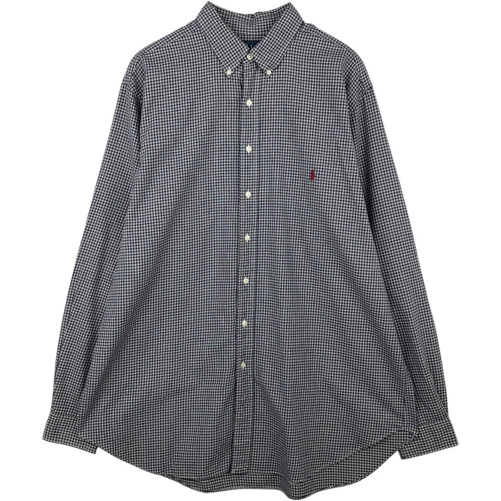 Ralph Lauren Classic Fit Long Sleeve Button Down Check Shirt Men's XL cotton blue type Vintage Second Hand