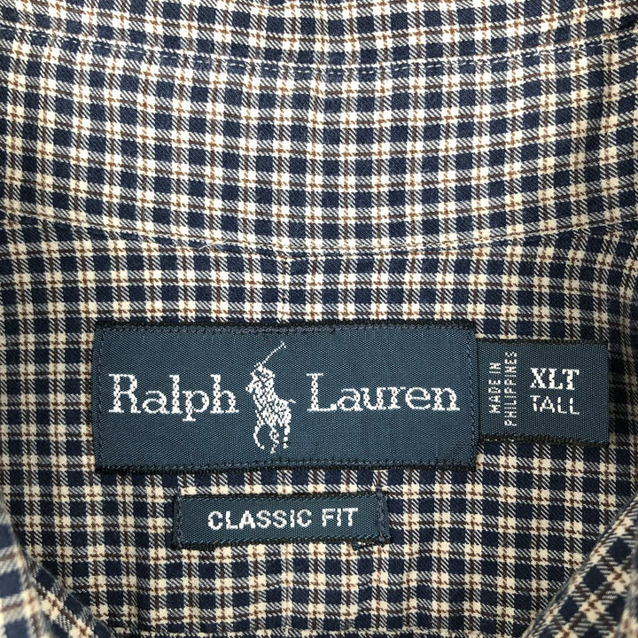 Ralph Lauren Classic Fit Long Sleeve Button Down Check Shirt Men's XL cotton blue type Vintage Second Hand