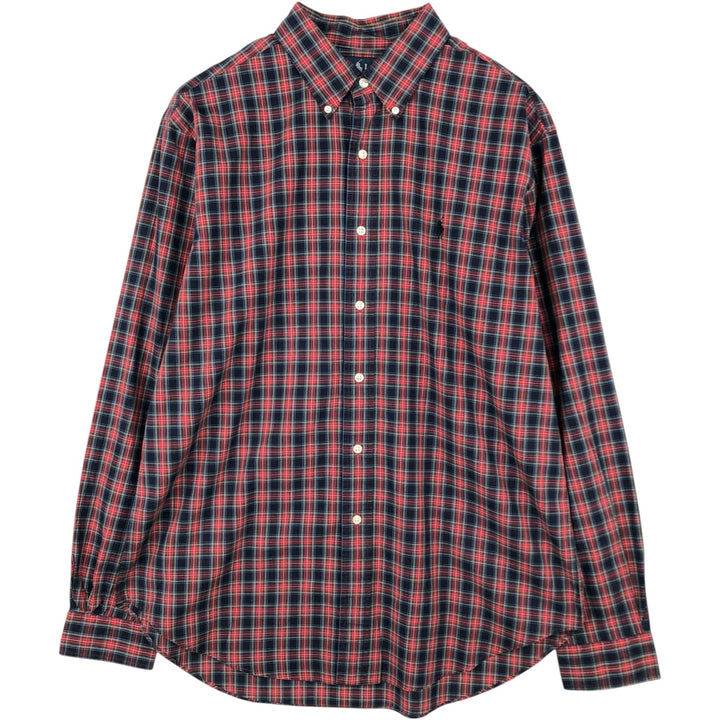 Ralph Lauren Classic Fit Long Sleeve Button Down Check Shirt, Men's Size L cotton red type Vintage Second Hand