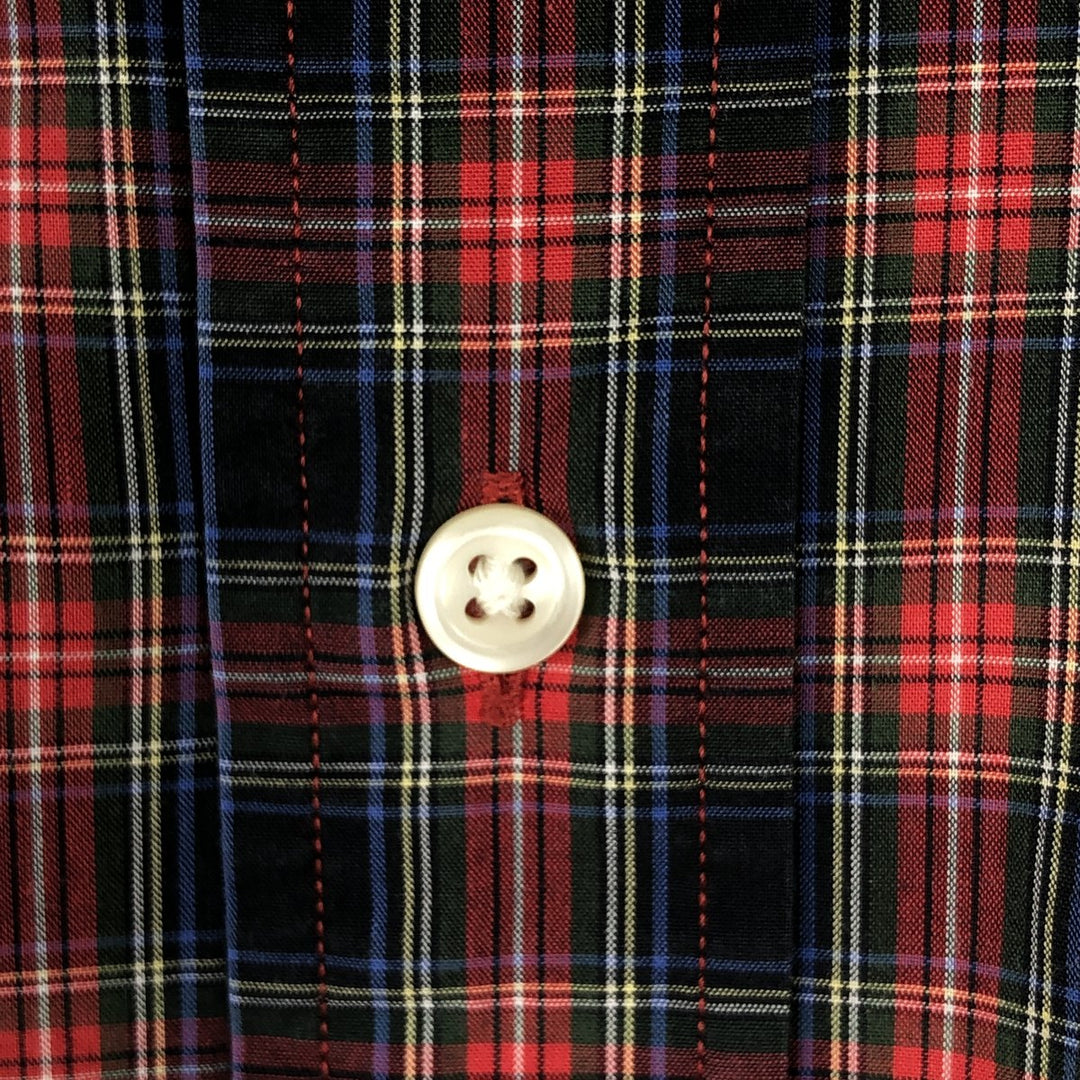 Ralph Lauren Classic Fit Long Sleeve Button Down Check Shirt, Men's Size L cotton red type Vintage Second Hand